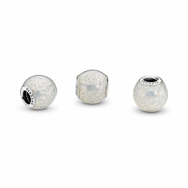 Pandora Glitter Ball Charm - Sterling Silver/Enamel/White - Canada | AL8221PX